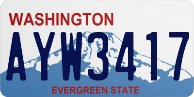 WA license plate AYW3417