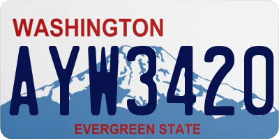 WA license plate AYW3420