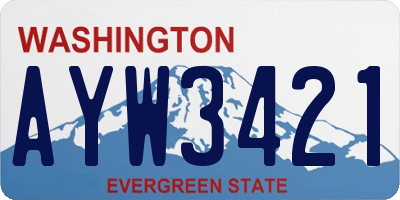 WA license plate AYW3421