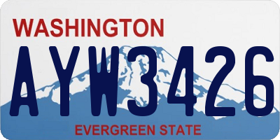 WA license plate AYW3426