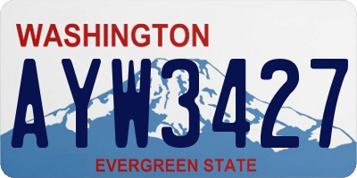 WA license plate AYW3427