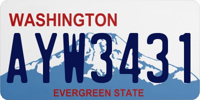 WA license plate AYW3431