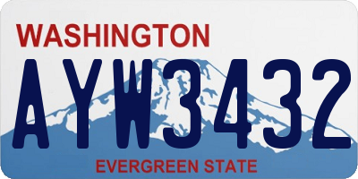 WA license plate AYW3432