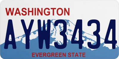 WA license plate AYW3434