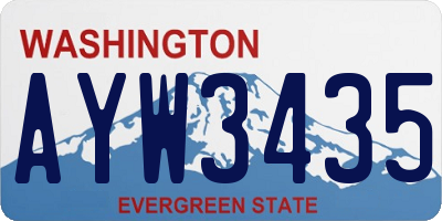 WA license plate AYW3435