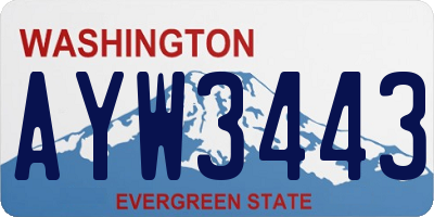 WA license plate AYW3443