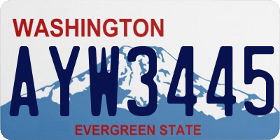 WA license plate AYW3445