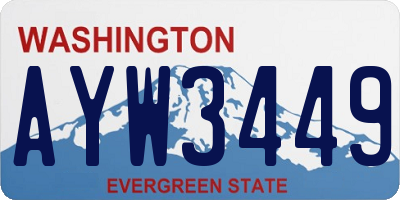 WA license plate AYW3449
