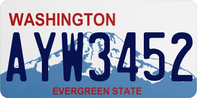 WA license plate AYW3452