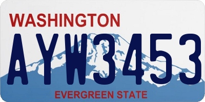 WA license plate AYW3453