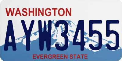 WA license plate AYW3455