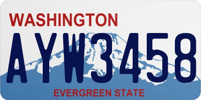 WA license plate AYW3458