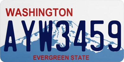 WA license plate AYW3459
