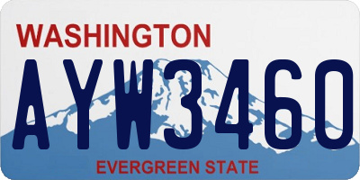 WA license plate AYW3460