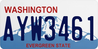 WA license plate AYW3461