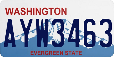 WA license plate AYW3463