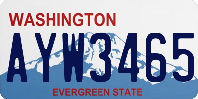 WA license plate AYW3465