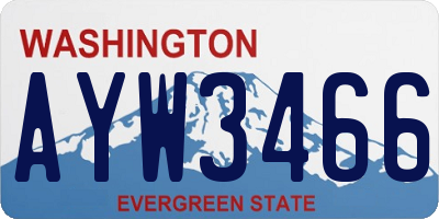 WA license plate AYW3466