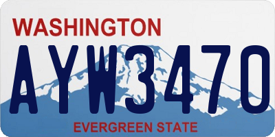 WA license plate AYW3470