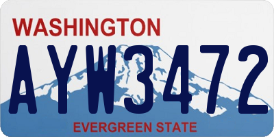 WA license plate AYW3472