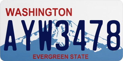 WA license plate AYW3478