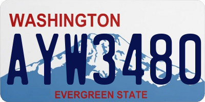 WA license plate AYW3480