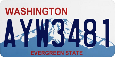 WA license plate AYW3481