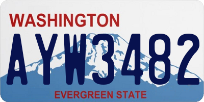 WA license plate AYW3482