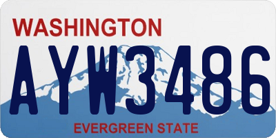 WA license plate AYW3486