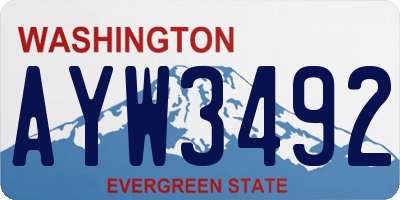 WA license plate AYW3492