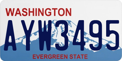 WA license plate AYW3495