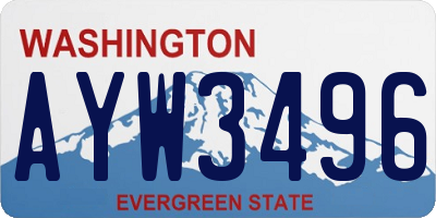 WA license plate AYW3496
