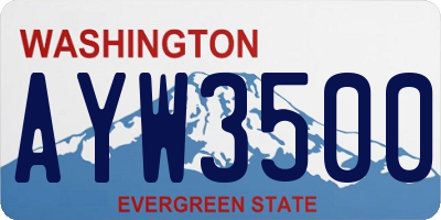 WA license plate AYW3500