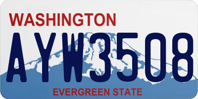 WA license plate AYW3508