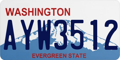 WA license plate AYW3512