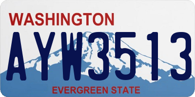 WA license plate AYW3513
