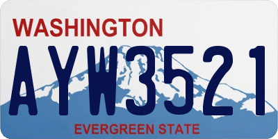 WA license plate AYW3521
