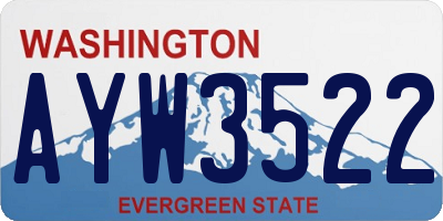 WA license plate AYW3522