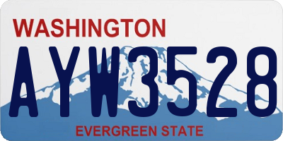 WA license plate AYW3528