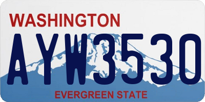 WA license plate AYW3530