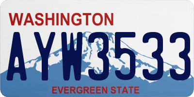 WA license plate AYW3533