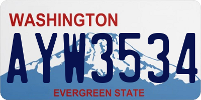 WA license plate AYW3534