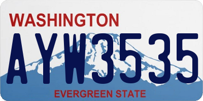 WA license plate AYW3535