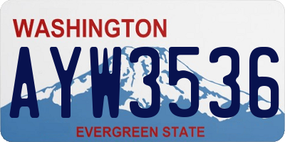 WA license plate AYW3536
