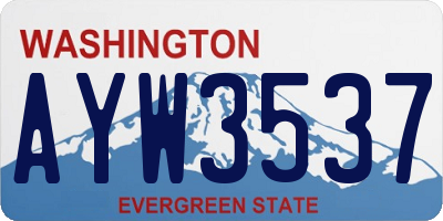 WA license plate AYW3537