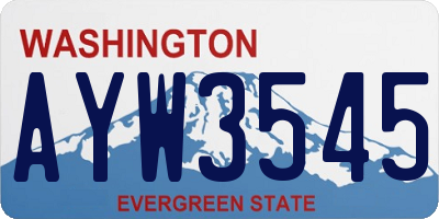 WA license plate AYW3545