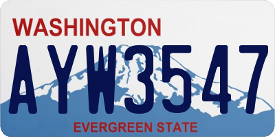 WA license plate AYW3547