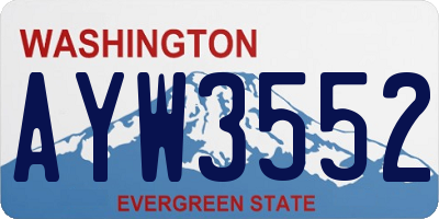WA license plate AYW3552