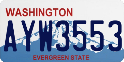 WA license plate AYW3553