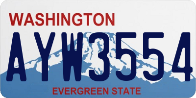 WA license plate AYW3554